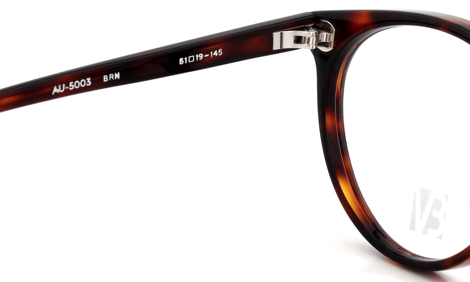 EYEVAN アイヴァン復刻 HISTORIC COLLECTION メガネ AU-5003 col.BRN 左側ヒンジ裏面と刻印