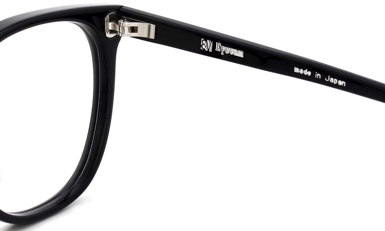 EYEVAN アイヴァン復刻 HISTORIC COLLECTION ウエリントンメガネ AU-5004 col.BLK 右側ヒンジ裏面と刻印