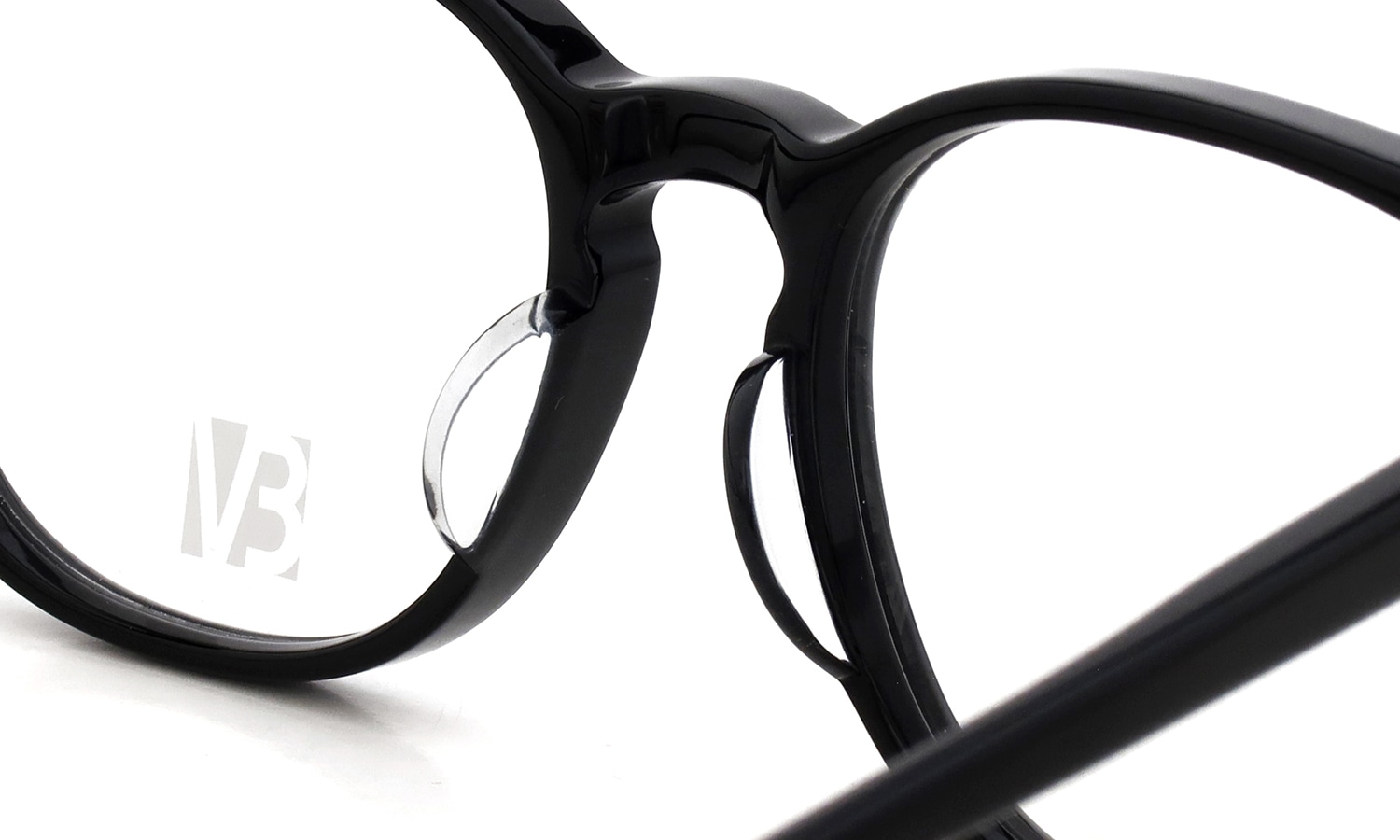 EYEVAN アイヴァン復刻 HISTORIC COLLECTION ウエリントンメガネ AU-5004 col.BLK ブリッジ裏側とパットのディテール