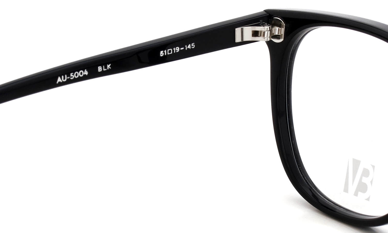 EYEVAN アイヴァン復刻 HISTORIC COLLECTION ウエリントンメガネ AU-5004 col.BLK 左側ヒンジ裏面と刻印