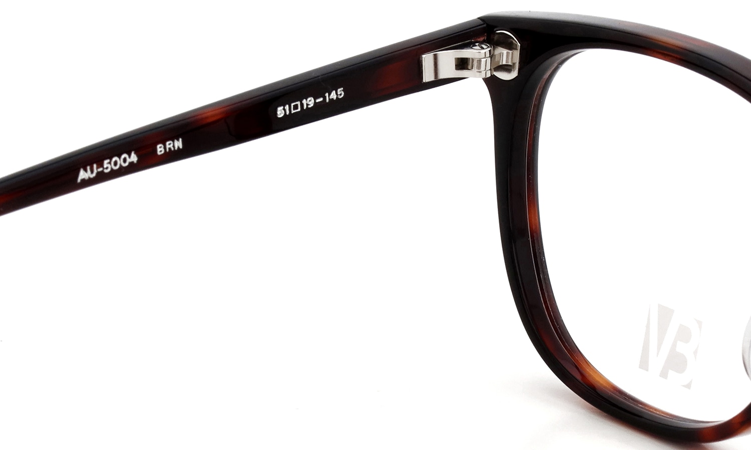 EYEVAN アイヴァン復刻 HISTORIC COLLECTION ウエリントンメガネ AU-5004 col.BRN 左側ヒンジ裏面と刻印