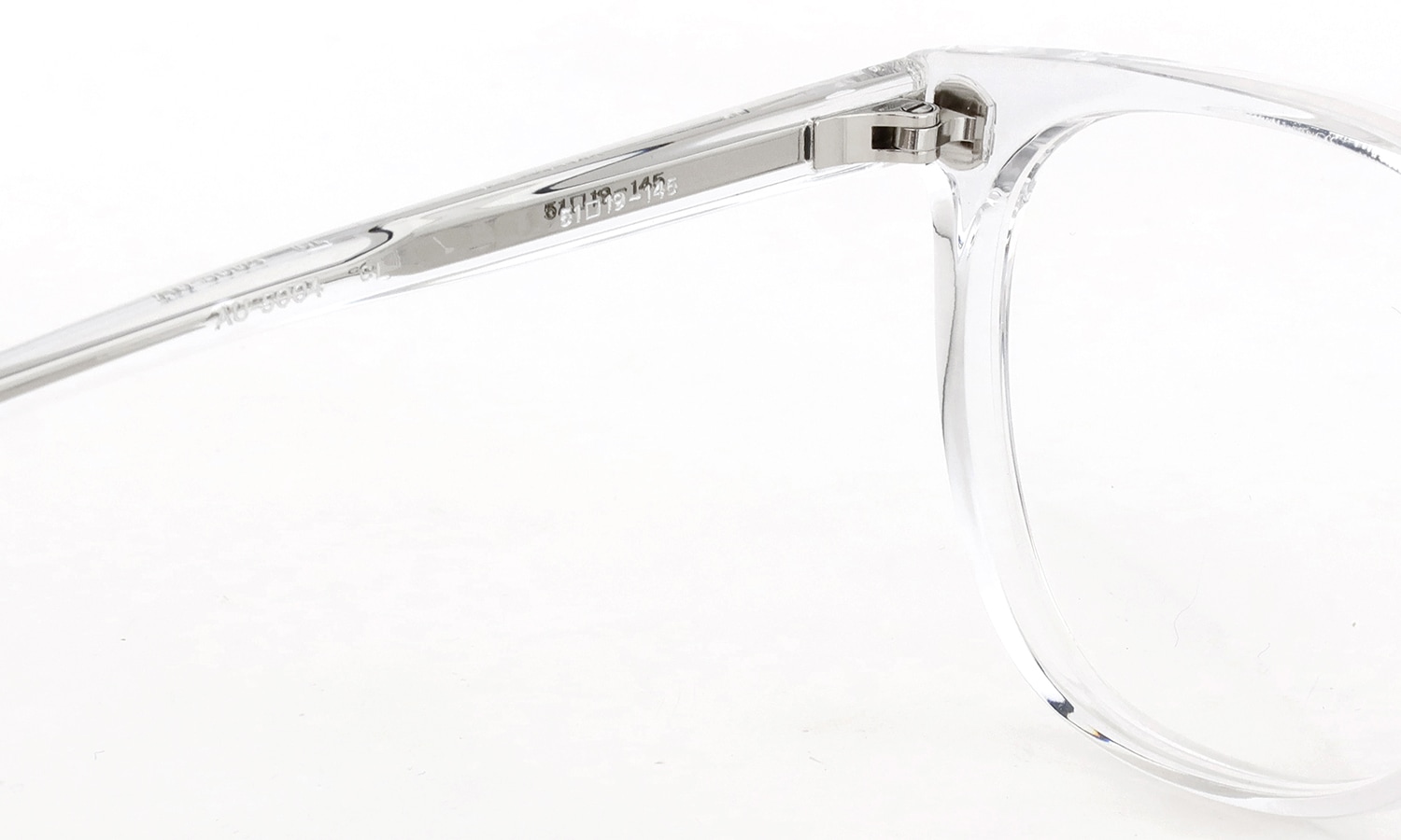 EYEVAN アイヴァン復刻 HISTORIC COLLECTION ウエリントンメガネ AU-5004 col.CL 左側ヒンジ裏面と刻印