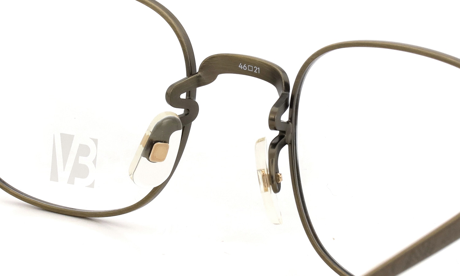 EYEVAN アイヴァン復刻 HISTORIC COLLECTION メガネ DD-21 col.ATG ブリッジ裏側とパットのディテール