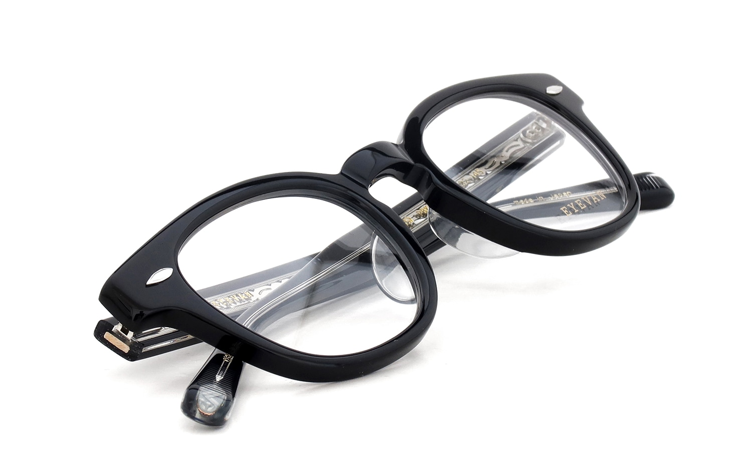 EYEVAN 定番メガネ Webb(45) col.PBK/S 折り畳んだ状態1