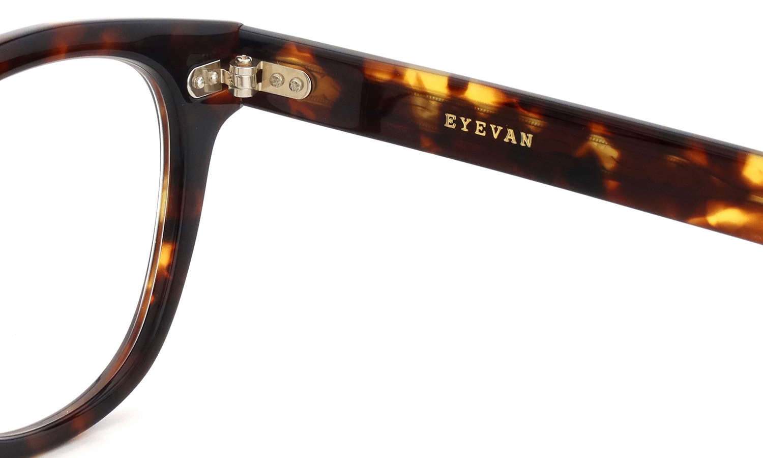EYEVAN メガネ通販 Webb(49) col.TORT 右側ヒンジ裏側と右テンプル内側の刻印
