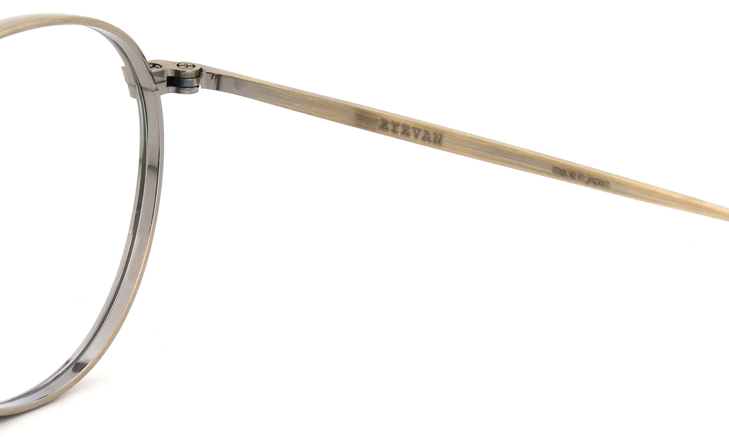EYEVAN メガネ通販 York COL.AG 右側ヒンジ裏面と刻印