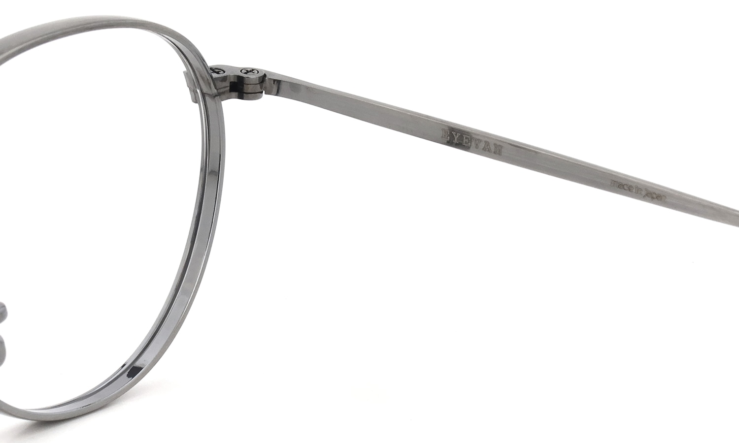 EYEVAN メガネ通販 York COL.P 右側ヒンジ裏面と刻印