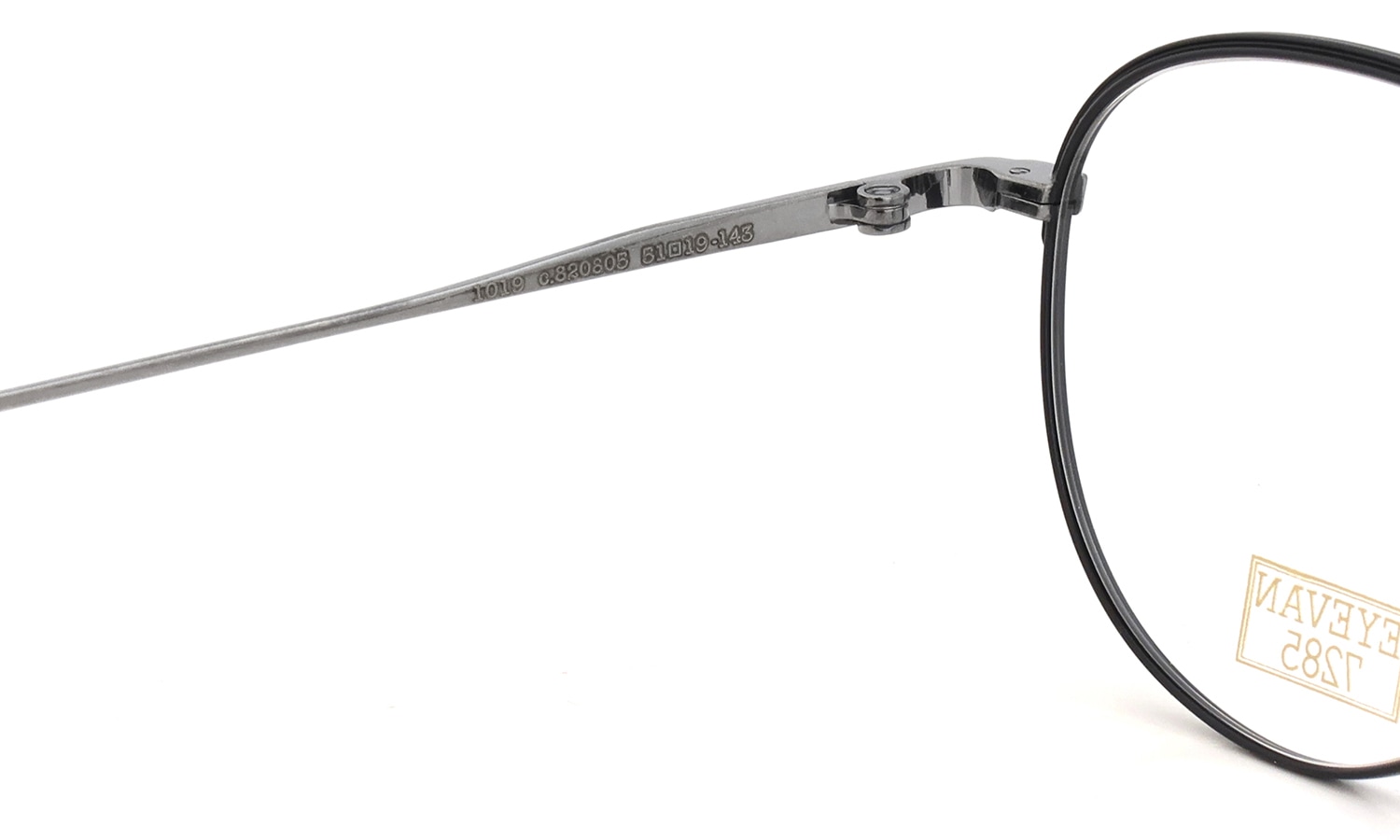 EYEVAN7285 メガネ通販 1019(51) c.820805 左側ヒンジ裏面と刻印