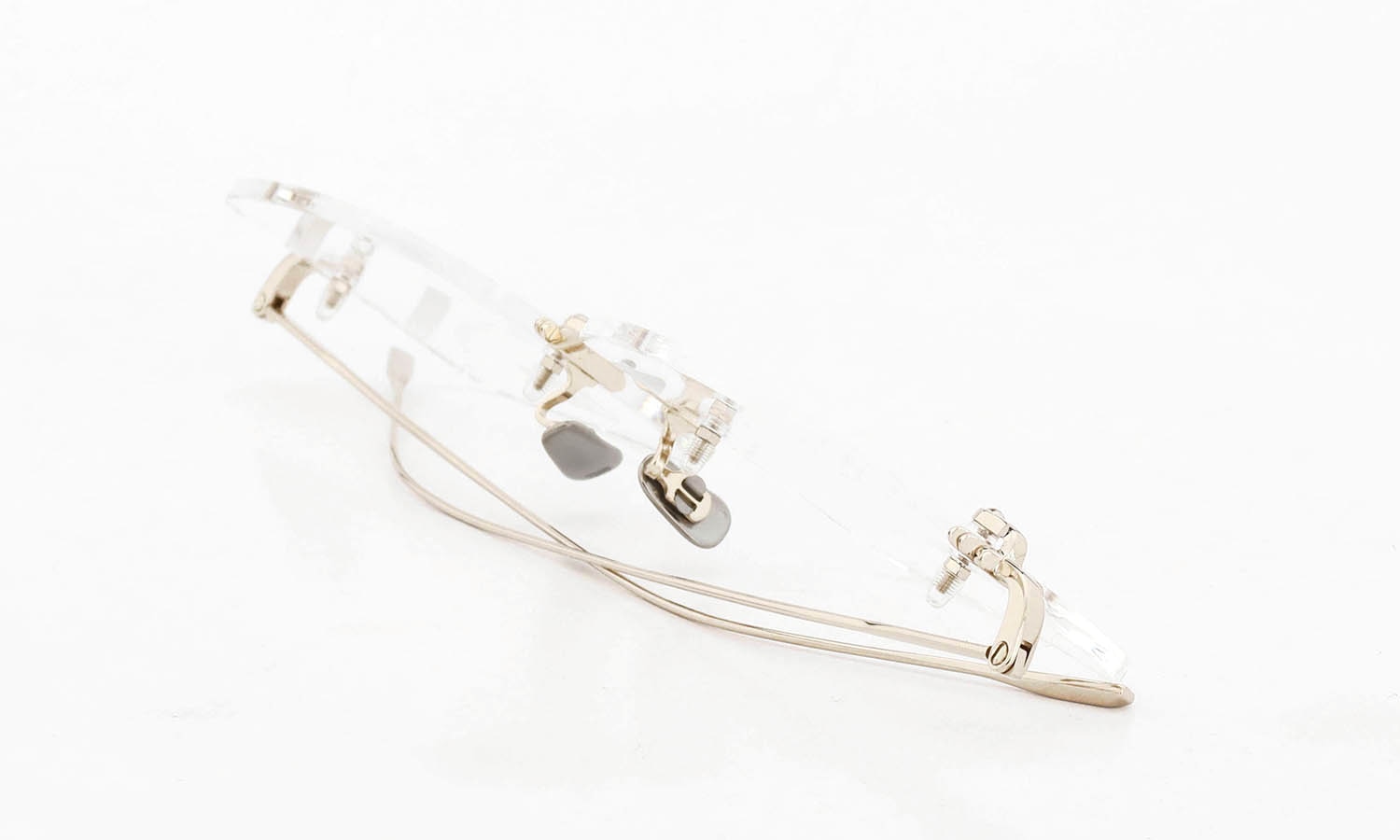 EYEVAN7285 縁無しメガネ通販 1196-2 (54) C.902 WHITE GOLD 折り畳んだ状態2
