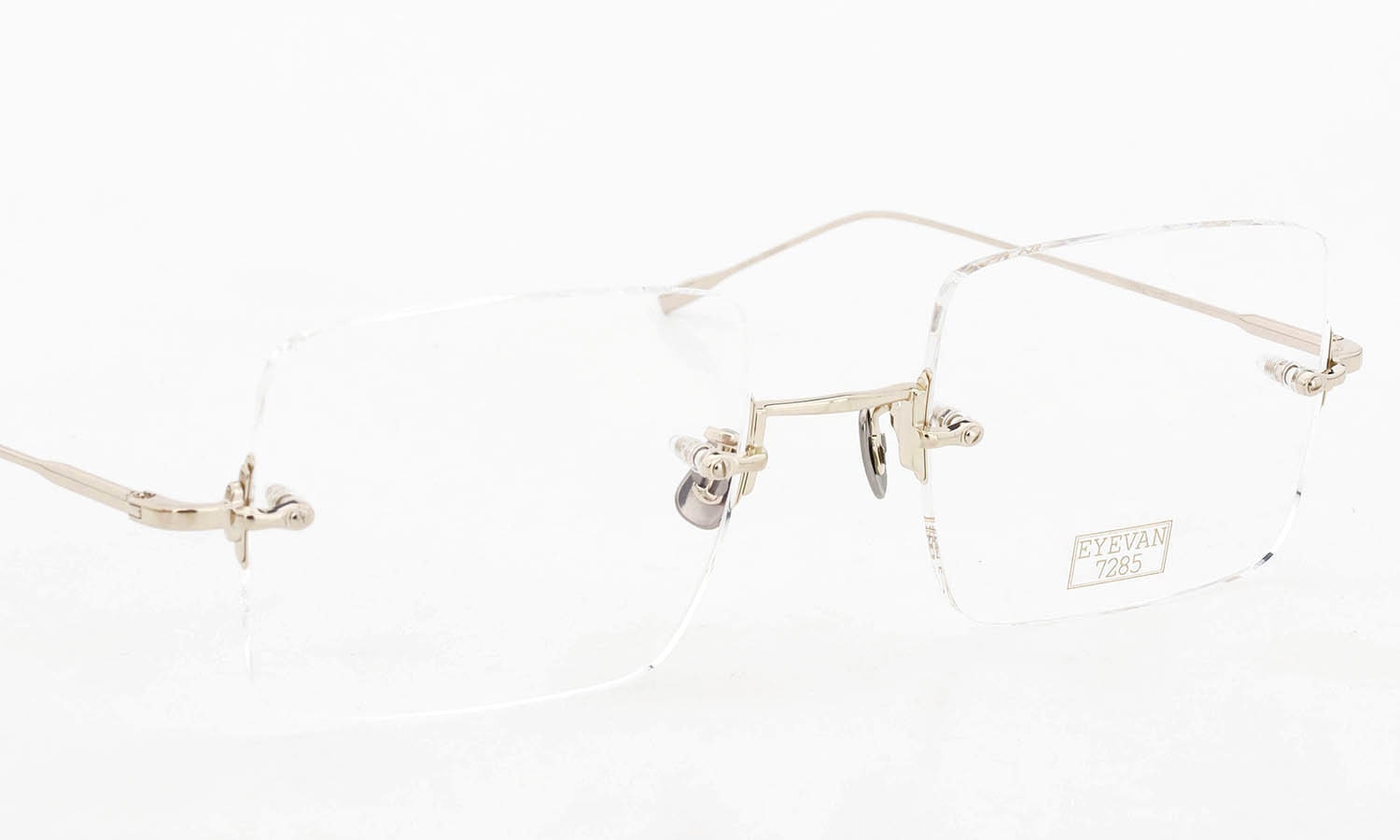 EYEVAN7285 縁無しメガネ通販 1196-2 (54) C.902 WHITE GOLD フロント