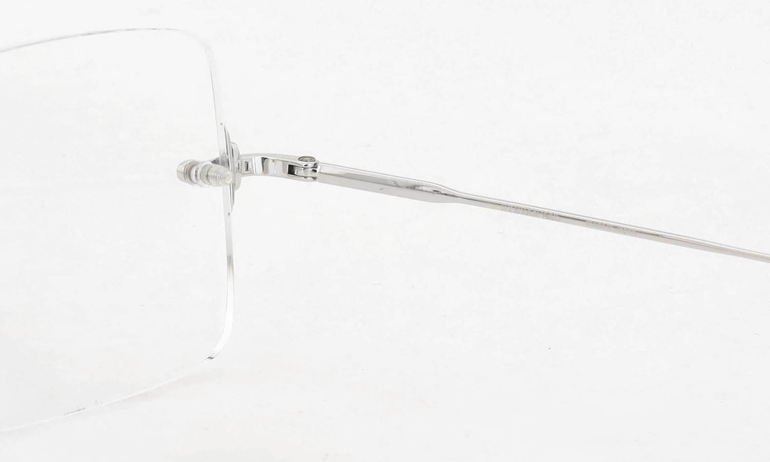 EYEVAN7285 縁無しメガネ通販 1196-2 (54) C.800 SILVER 右側ヒンジ裏面と右側テンプル