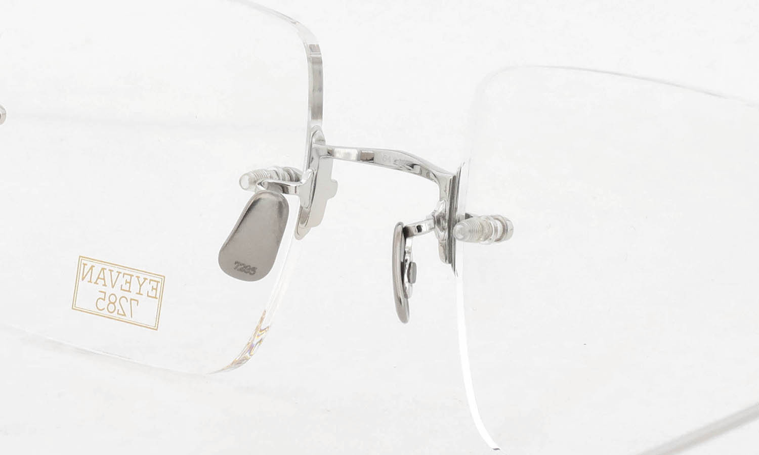 EYEVAN7285 縁無しメガネ通販 1196-2 (54) C.800 SILVER 二重のブリッジとパットのディテール