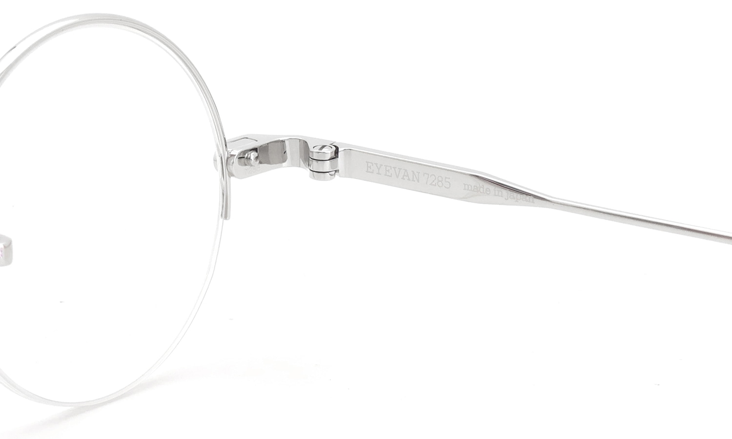 EYEVAN7285 ハーフリムメガネ通販 824 Col.800 右側ヒンジ裏側と右テンプル