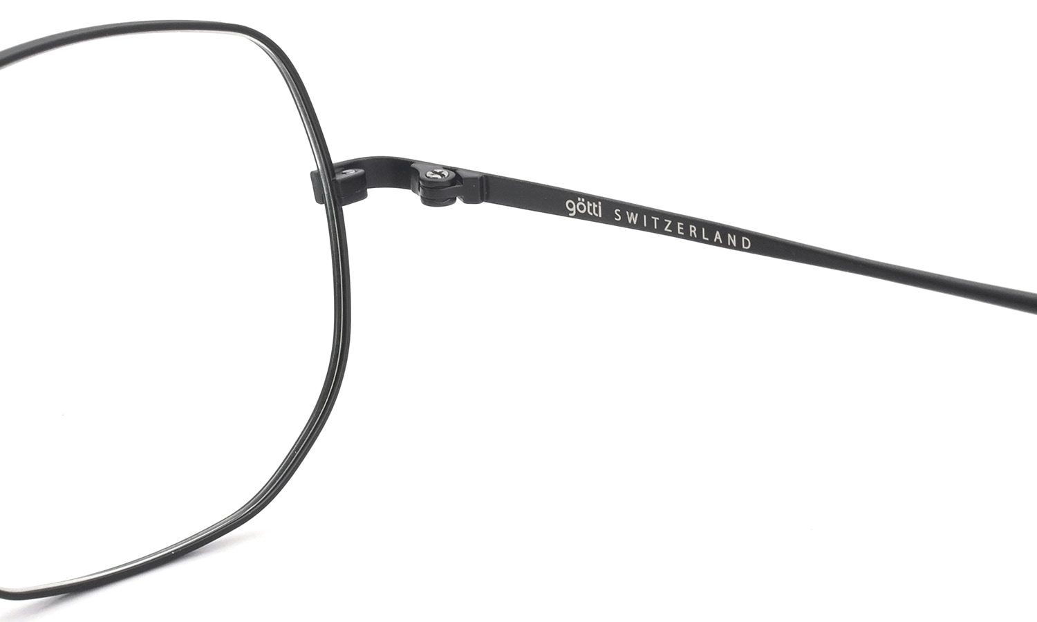 GOTTI メガネ ALDEN col.BLKM 右ヒンジ裏側と右テンプル