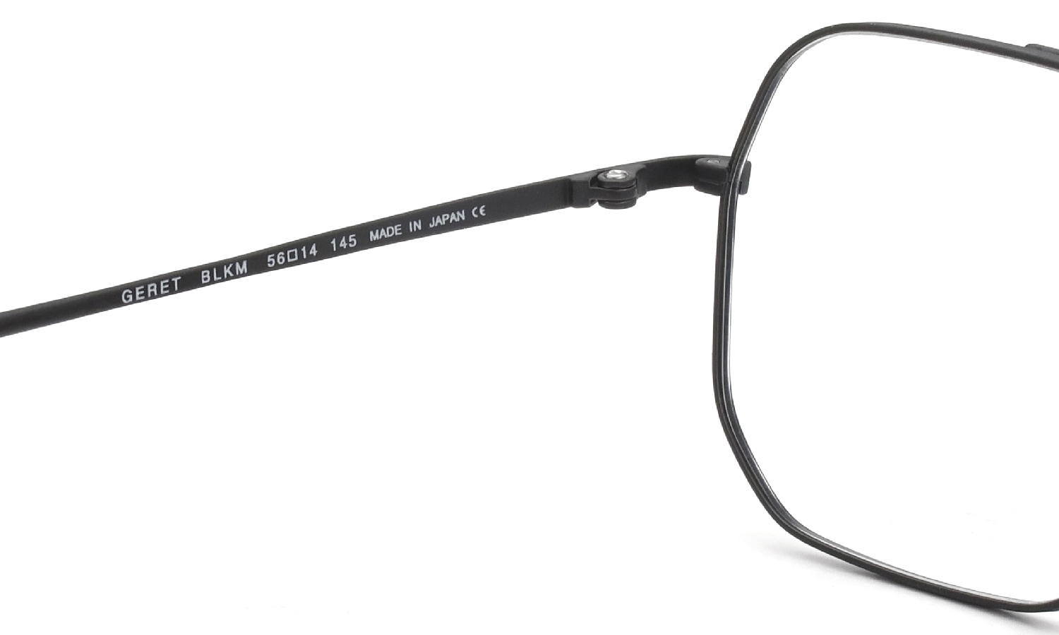 GOTTI SWITZERLAND メガネ GERET col.BLKM 左ヒンジ裏側と左テンプル