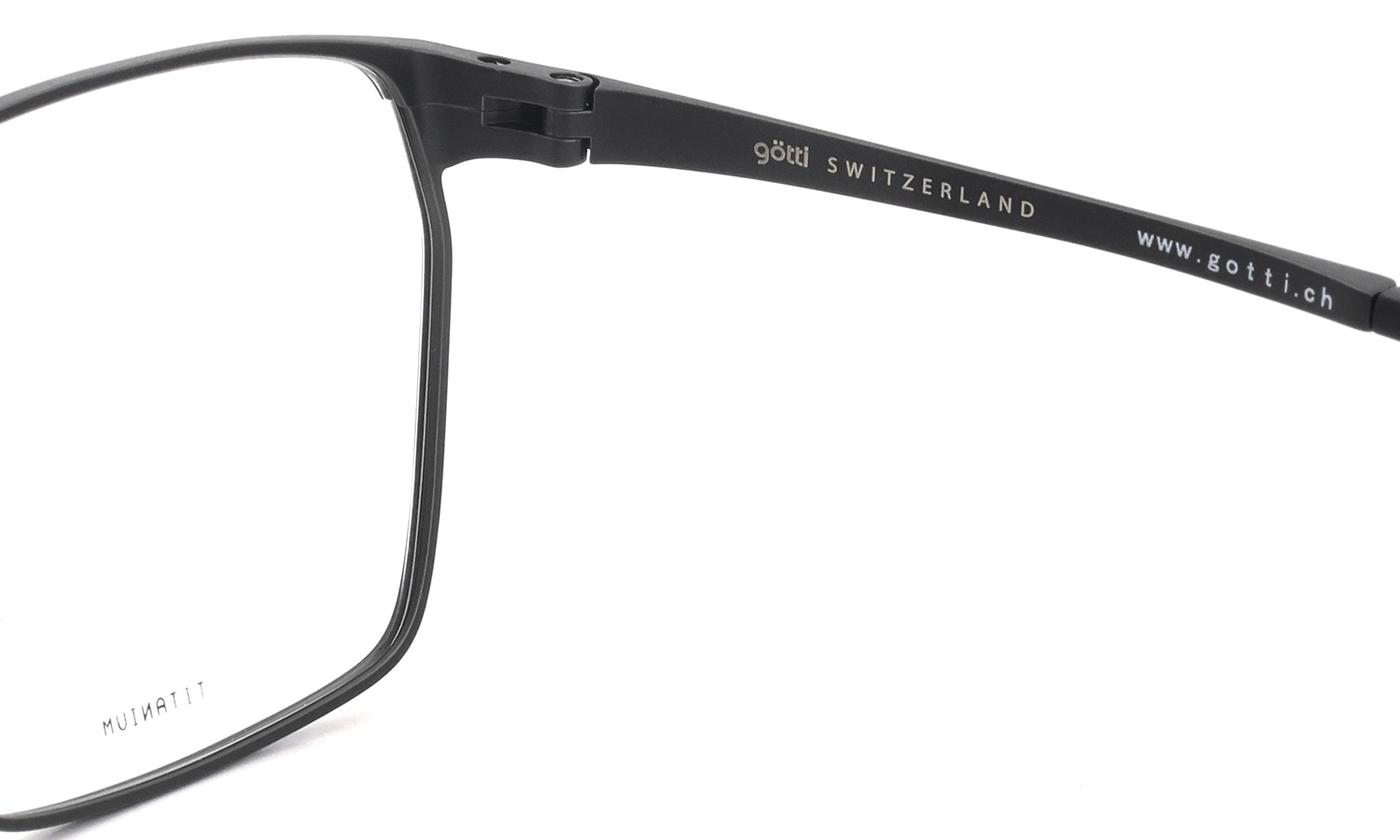 GOTTI SWITZERLAND メガネ JARY col.BLKM 右ヒンジ裏側と右テンプル