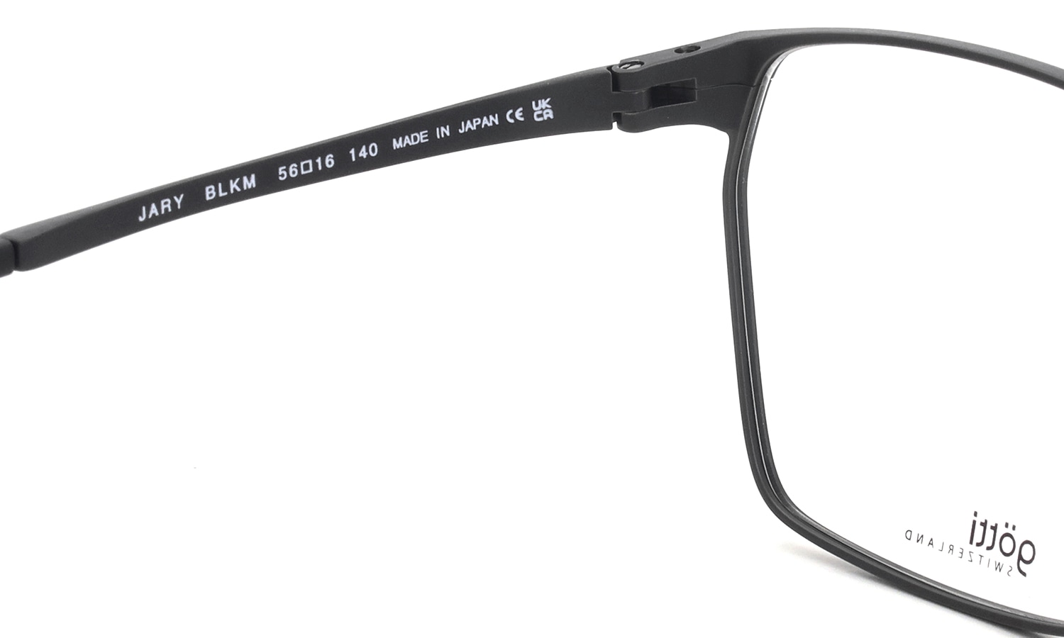 GOTTI SWITZERLAND メガネ JARY col.BLKM 左ヒンジ裏側と左テンプル