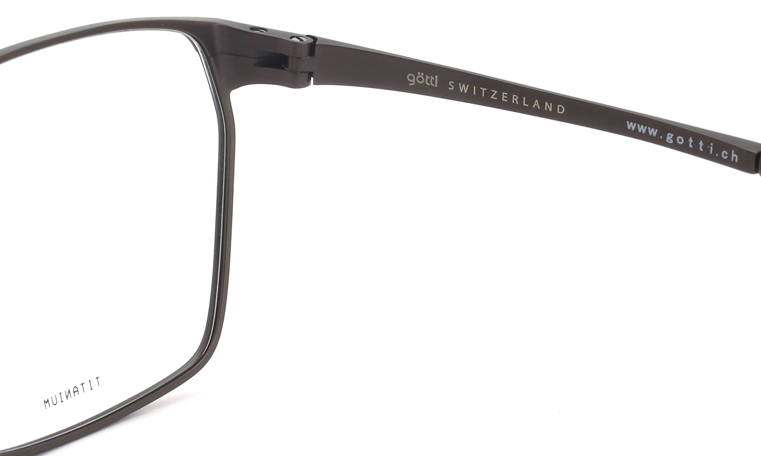 GOTTI SWITZERLAND メガネ JARY col.BRM 右ヒンジ裏側と右テンプル