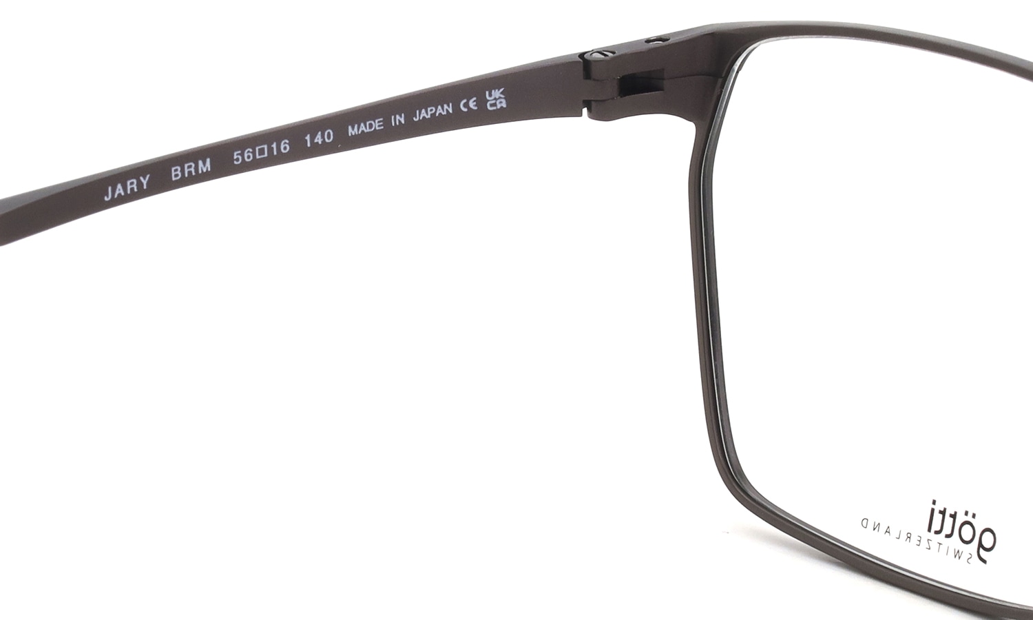 GOTTI SWITZERLAND メガネ JARY col.BRM 左ヒンジ裏側と左テンプル