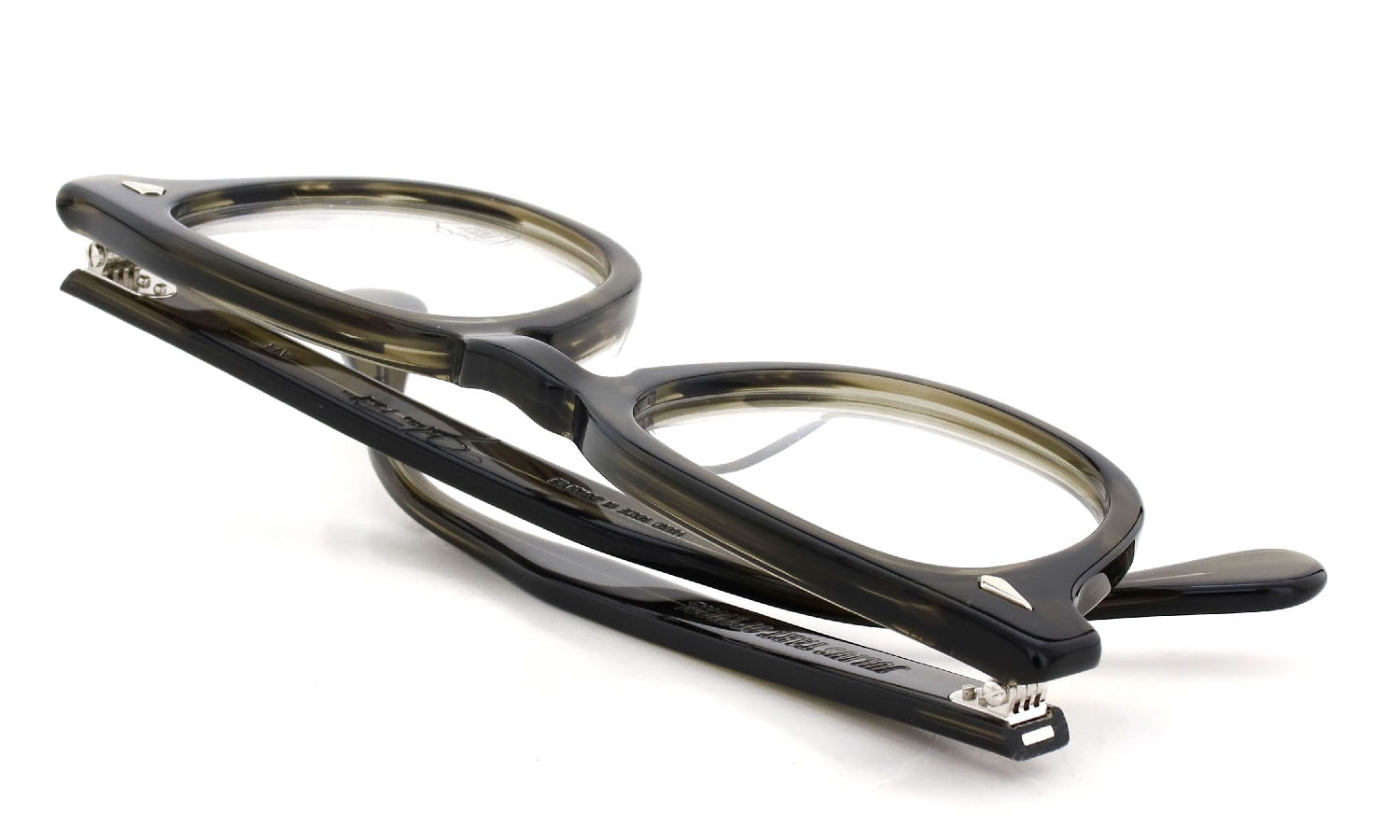 JULIUS TART OPTICAL メガネ通販 AR-48-22 col.OLIVE GREEN SASA 折り畳んだ状態2