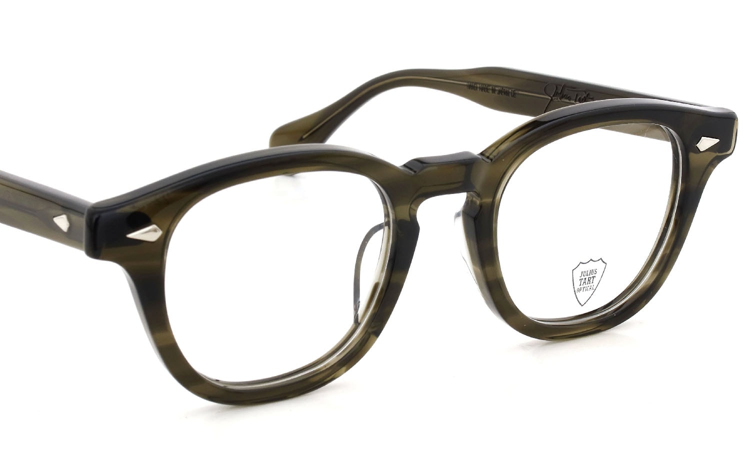 JULIUS TART OPTICAL メガネ通販 AR-48-22 col.OLIVE GREEN SASA フロント