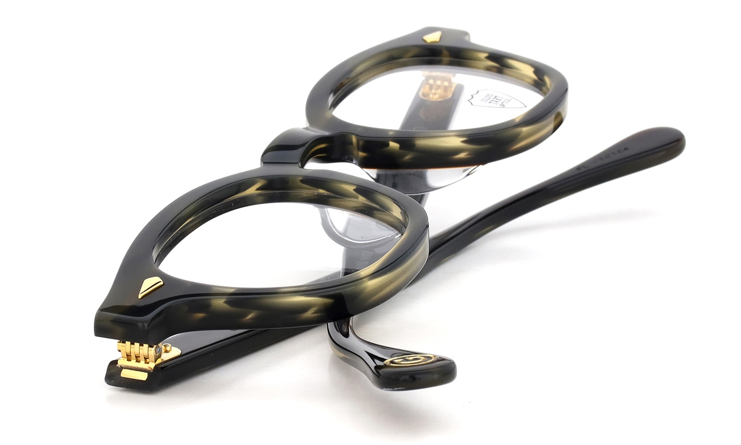 JULIUS TART OPTICAL AR Gold Edition メガネ通販 AR-44-24 Camo Sasa/Gold PL-101Ce 折り畳んだ状態1