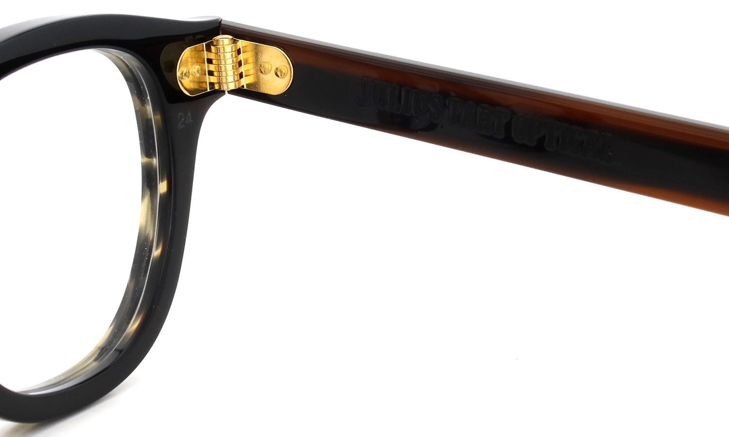 JULIUS TART OPTICAL AR Gold Edition メガネ通販 AR-46-24 Camo Sasa/Gold PL-102Ce 右側ヒンジ裏と右テンプル