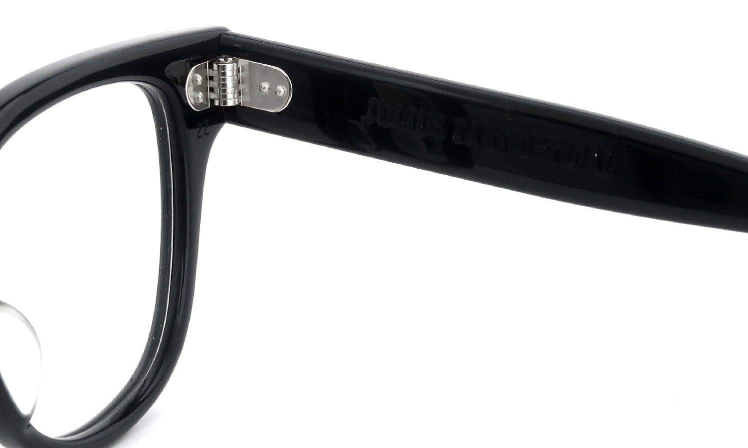 JULIUS TART OPTICAL メガネ BRYAN-48-22 col.BLACK 右側ヒンジ裏面と右側テンプル