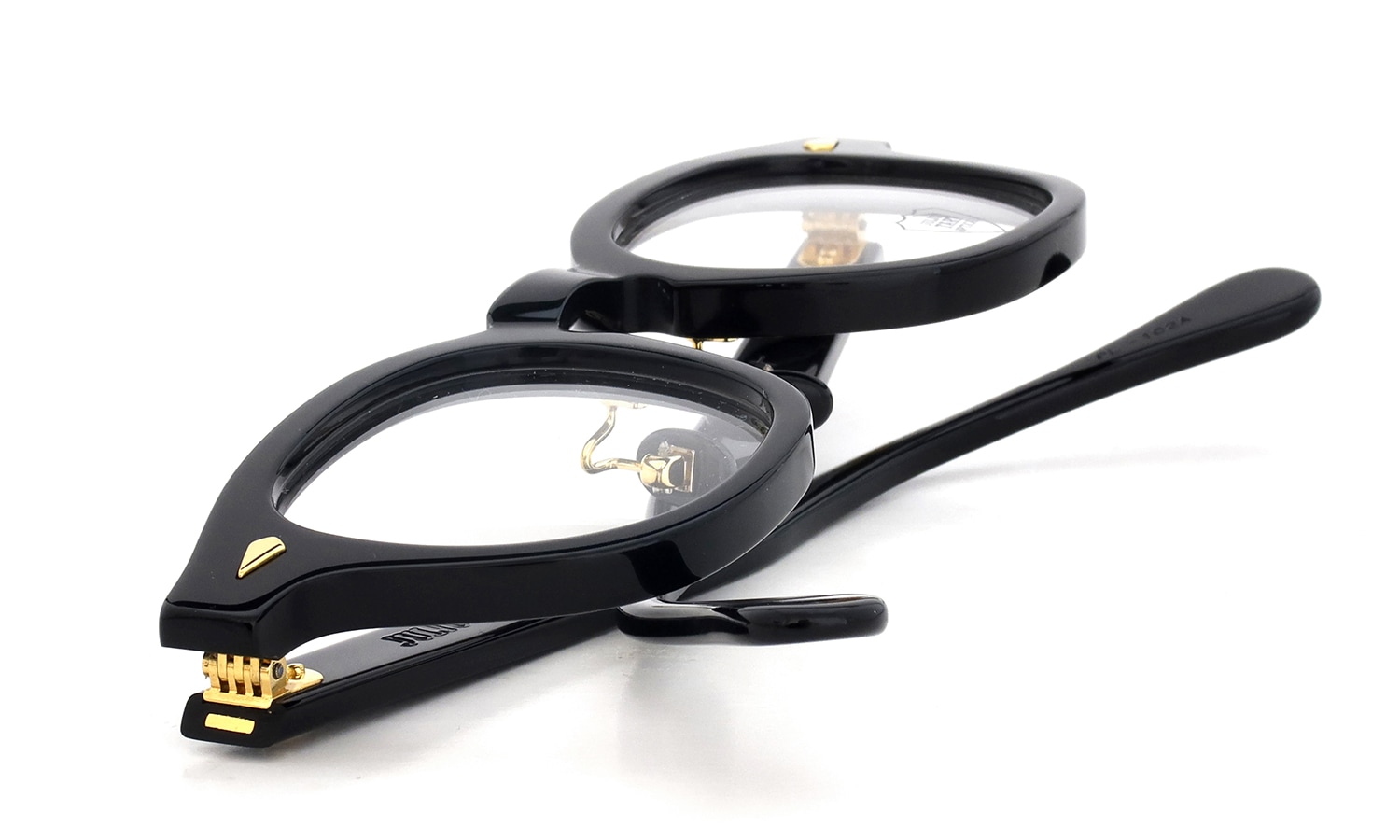JULIUS TART OPTICAL [CHINATOWN SPECIAL ORDER] メガネ AR-46-24 NYC Gold col.Black/Gold 折り畳んだ状態1