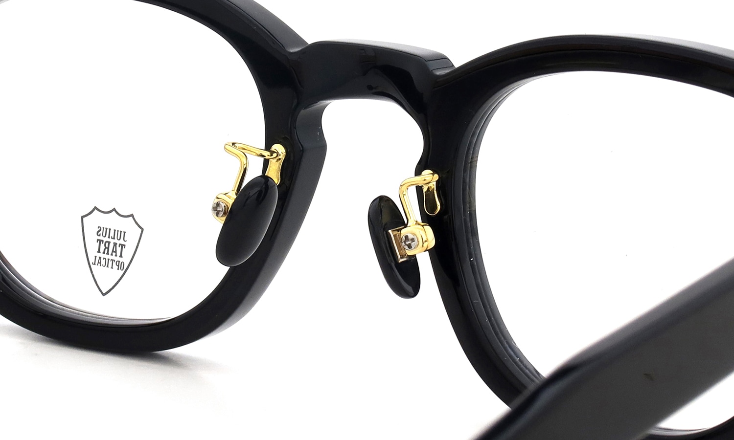 JULIUS TART OPTICAL [CHINATOWN SPECIAL ORDER] メガネ AR-46-24 NYC Gold col.Black/Gold ブリッジ裏側とパット形状の詳細
