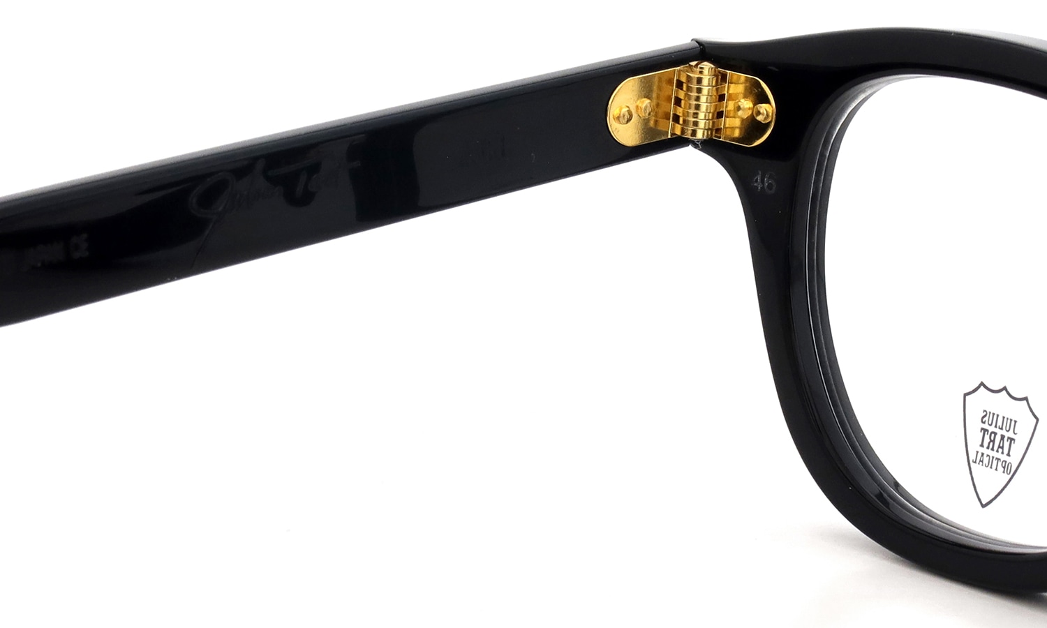 JULIUS TART OPTICAL [CHINATOWN SPECIAL ORDER] メガネ AR-46-24 NYC Gold col.Black/Gold 左側ヒンジ裏と左テンプル