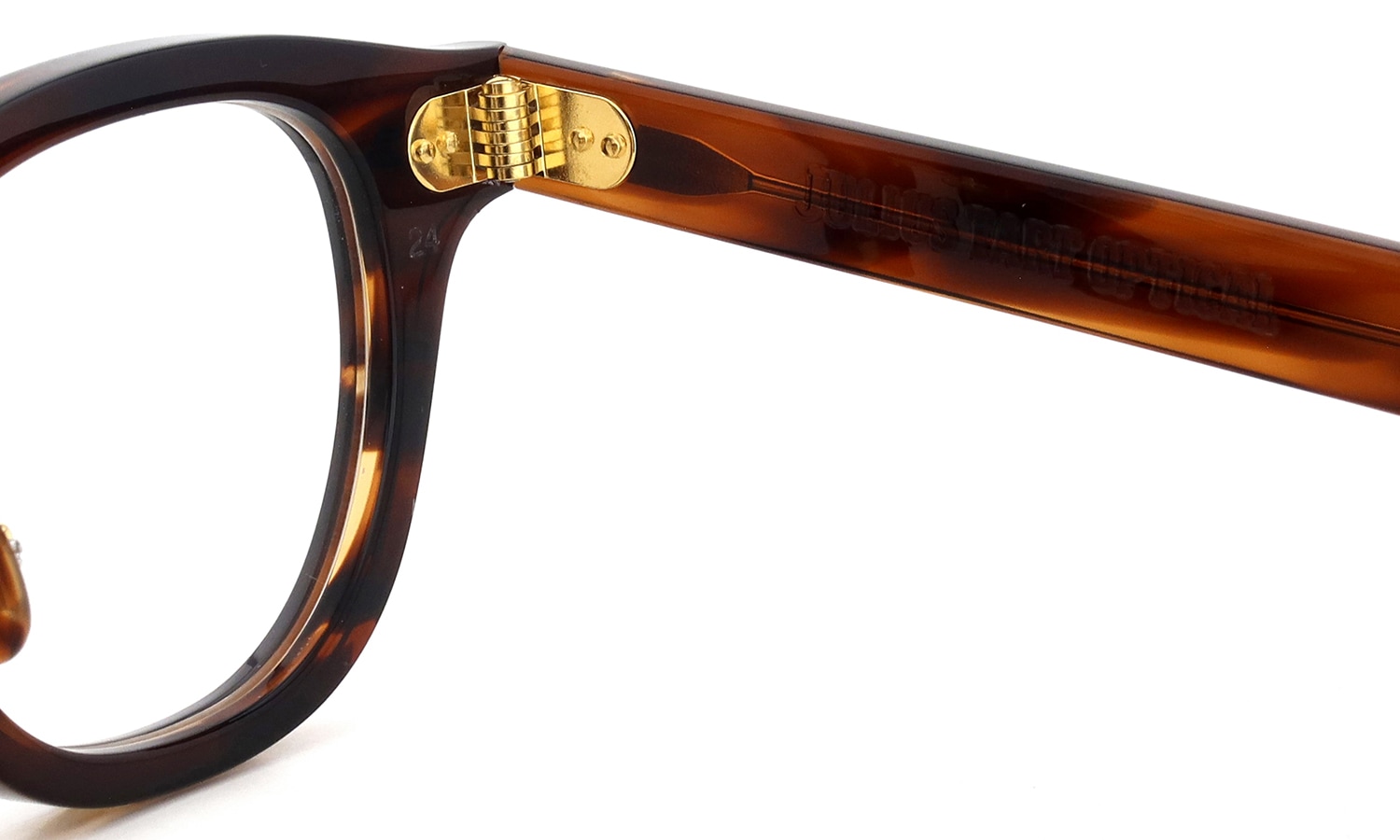 JULIUS TART OPTICAL [CHINATOWN SPECIAL ORDER] メガネ AR-46-24 NYC Gold col.Demi Amber/Gold 右側ヒンジ裏と右テンプル