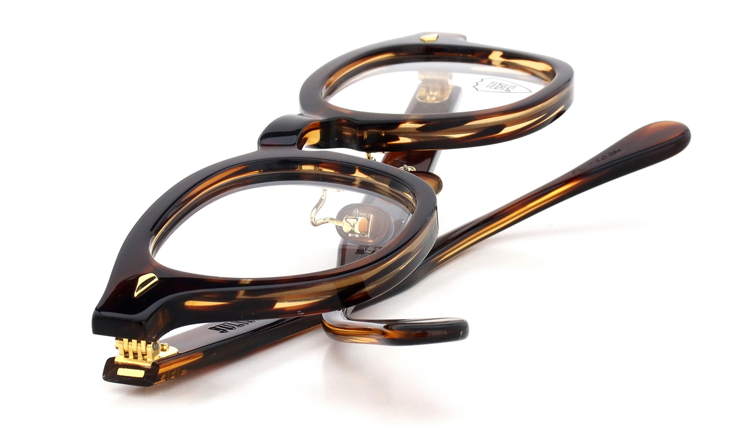 JULIUS TART OPTICAL [CHINATOWN SPECIAL ORDER] メガネ AR-46-24 NYC Gold col.Demi Amber/Gold 折り畳んだ状態1