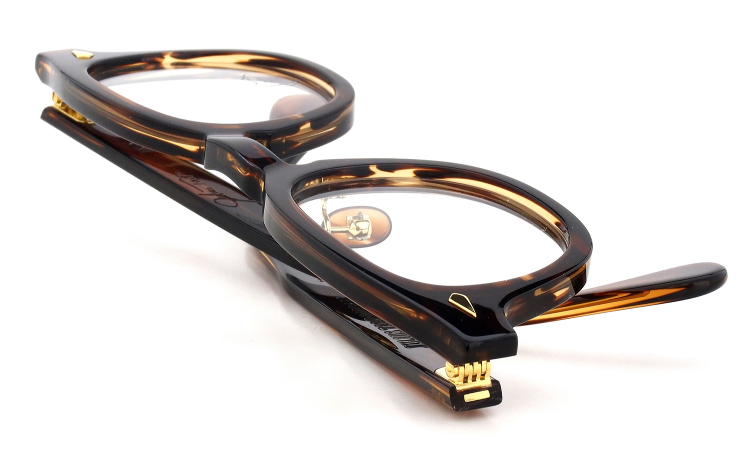 JULIUS TART OPTICAL [CHINATOWN SPECIAL ORDER] メガネ AR-46-24 NYC Gold col.Demi Amber/Gold 折り畳んだ状態2