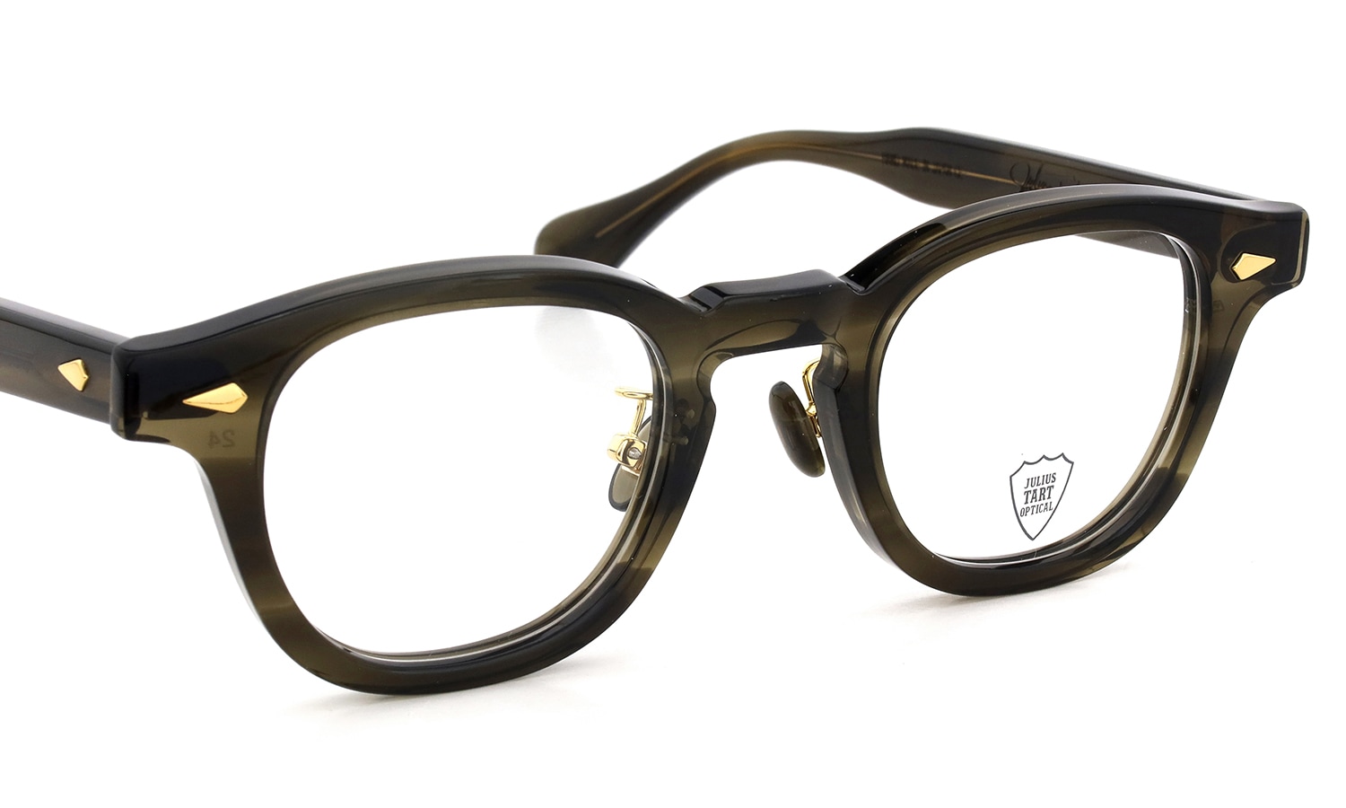 JULIUS TART OPTICAL [CHINATOWN SPECIAL ORDER] メガネ AR-46-24 NYC Gold col.Olive Green Sasa/Gold フロント