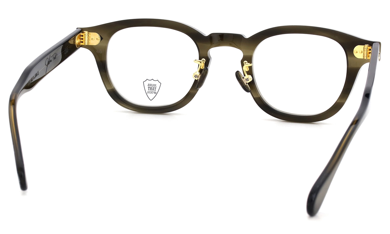 JULIUS TART OPTICAL [CHINATOWN SPECIAL ORDER] メガネ AR-46-24 NYC Gold col.Olive Green Sasa/Gold フレーム裏側