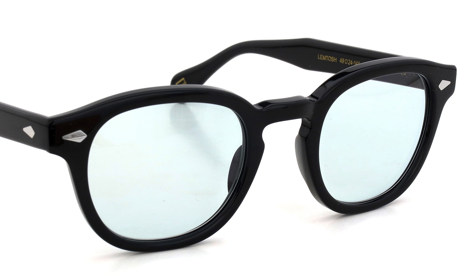 MOSCOT 紫外線調光サングラス LEMTOSH 49size(L) col.BLACK BLUE+ フロント