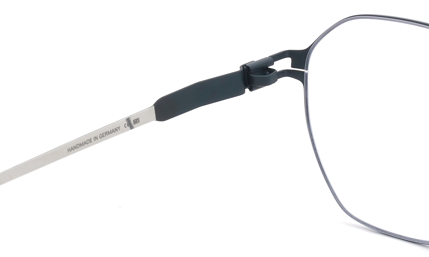 MYKITA メガネ BRISTOL COL.271 Silver/Indigo 左側ヒンジと左テンプルの裏側ディテール
