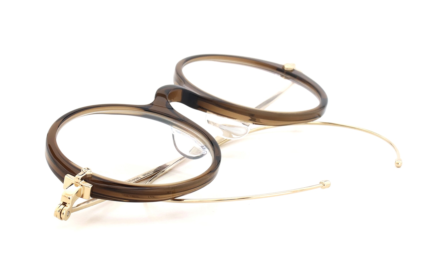 Oliver Goldsmith 100周年記念モデル 限定復刻メガネ通販 PORTSMOUTH col.Whiskey 折り畳んだ状態1