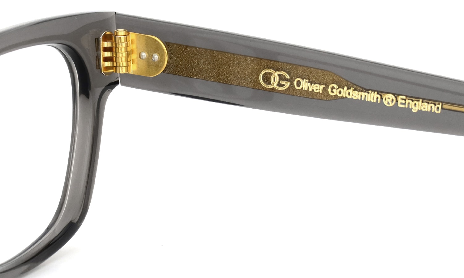Oliver Goldsmith メガネ COMMANDER col.Cloudy Sky 右側ヒンジ裏面と右テンプル