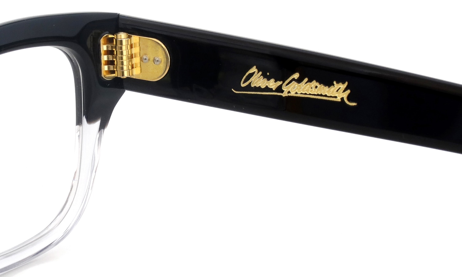 Oliver Goldsmith 限定生産セルロイドメガネ CONSUL-50 BF (BLACK FLOAT) 右側ヒンジ裏と右テンプル
