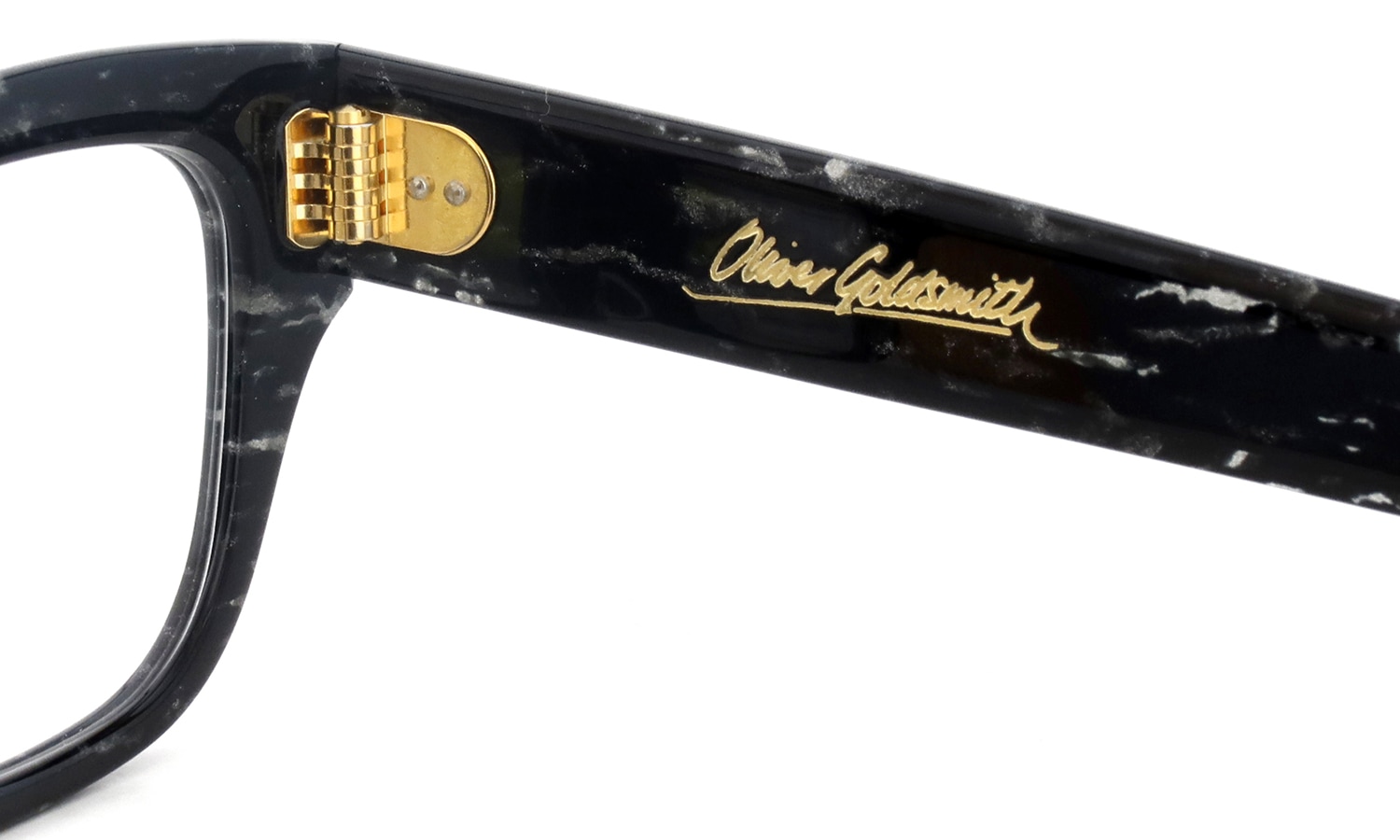 Oliver Goldsmith 限定生産セルロイドメガネ CONSUL-50 GS(Black Glitter) 右側ヒンジ裏と右テンプル
