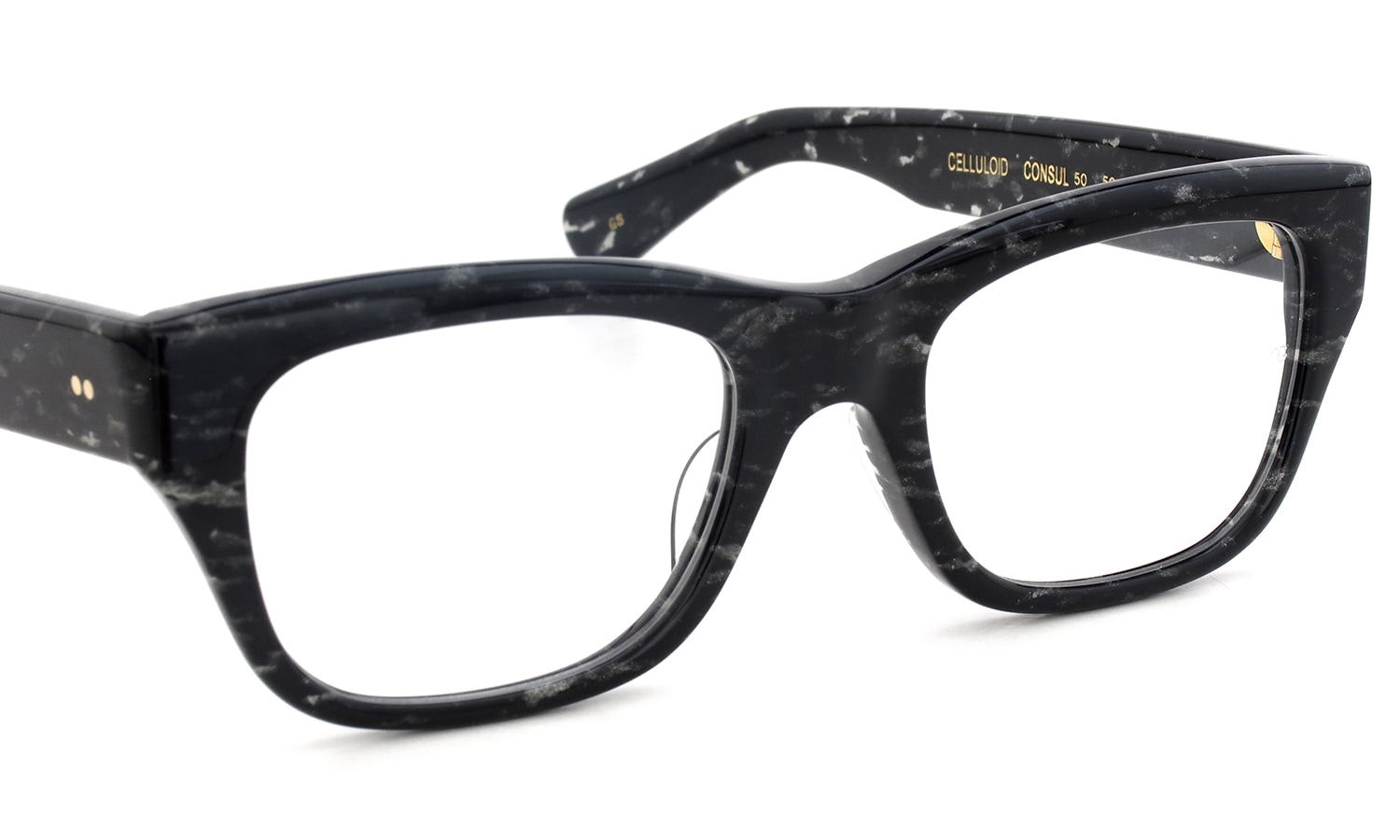 Oliver Goldsmith 限定生産セルロイドメガネ CONSUL-50 GS(Black Glitter) フロント