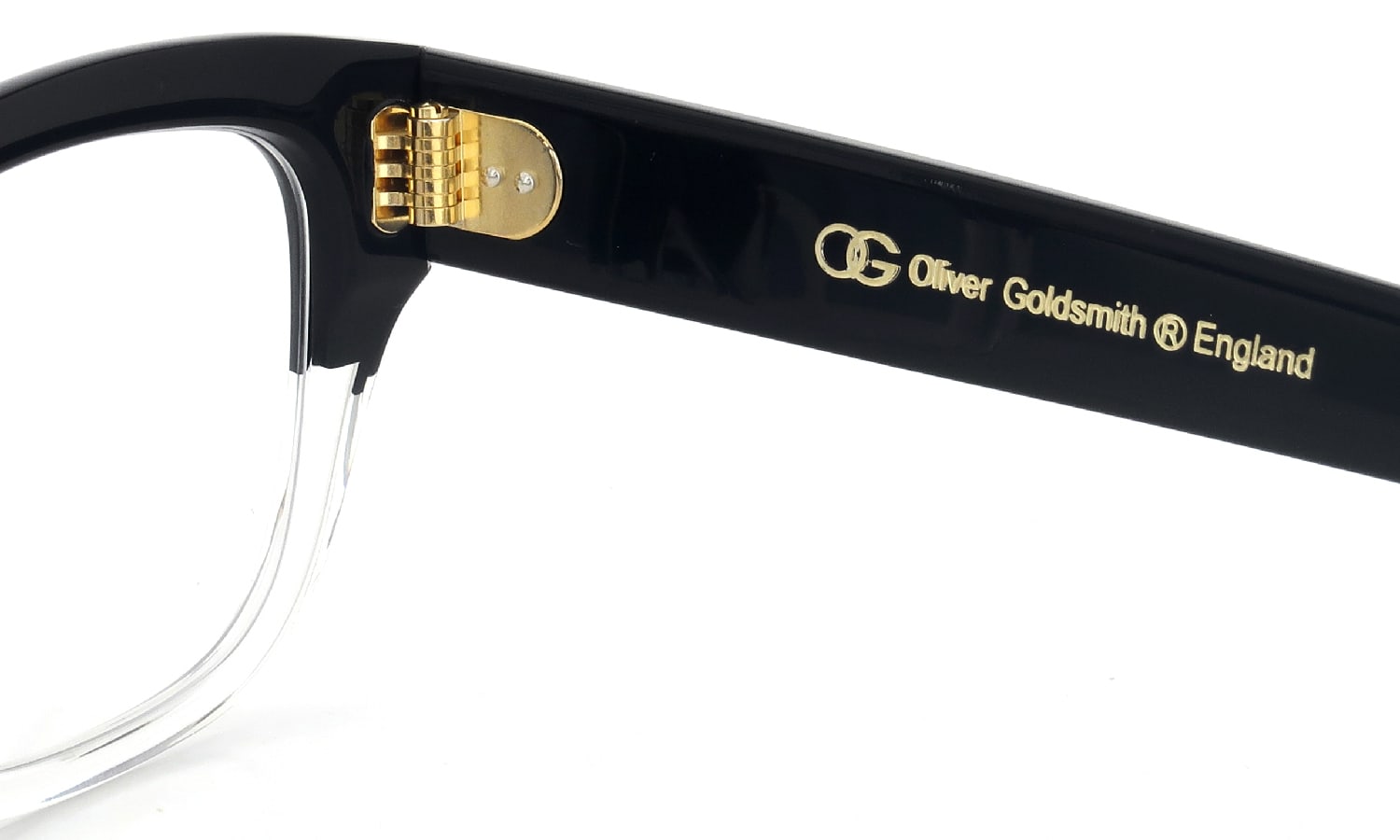 Oliver Goldsmith メガネ CONSUL-g col.Black Float 右側ヒンジ裏と右テンプル
