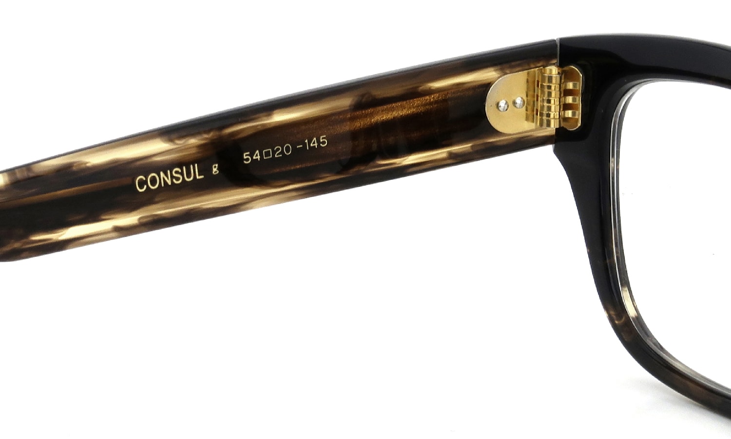 Oliver Goldsmith メガネ CONSUL-g col.Bracken 左側ヒンジ裏と左テンプル