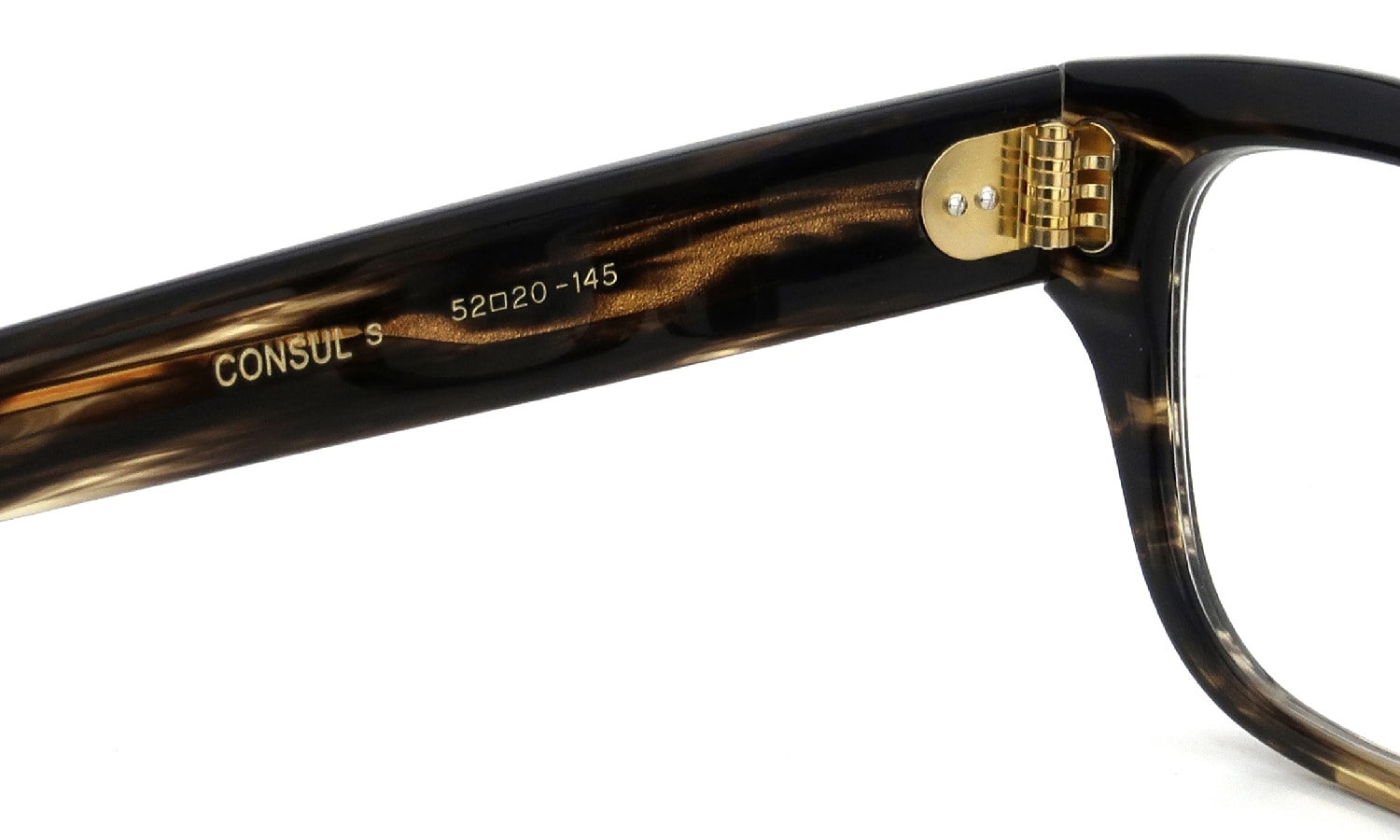 Oliver Goldsmith メガネ CONSUL-s col.Bracken 左側ヒンジ裏と左テンプル