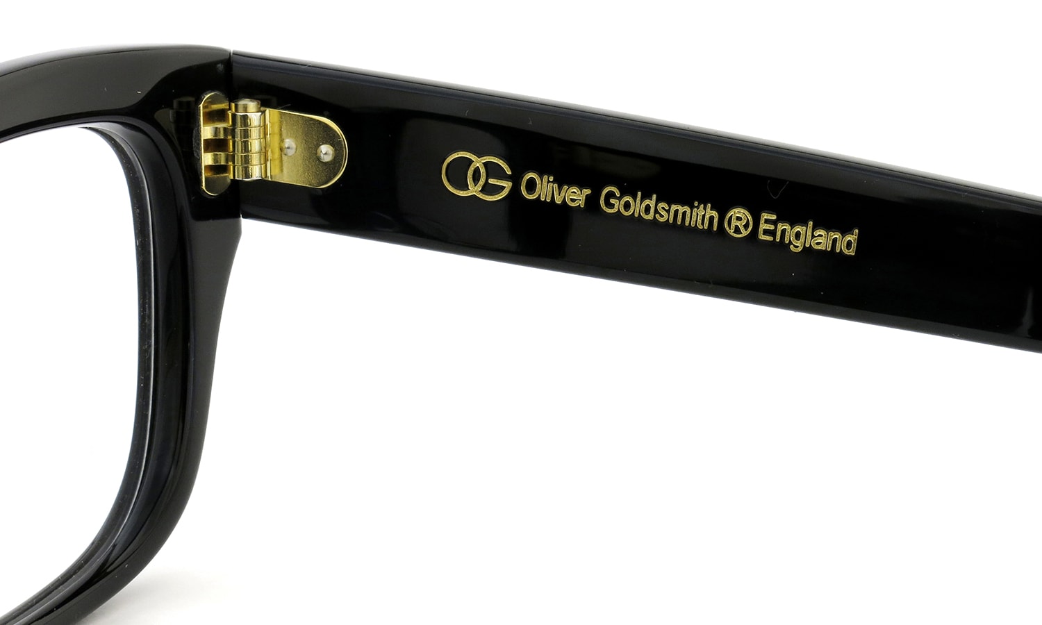 Oliver Goldsmith メガネ CONSUL-s col.Nero 右側ヒンジ裏と右テンプル