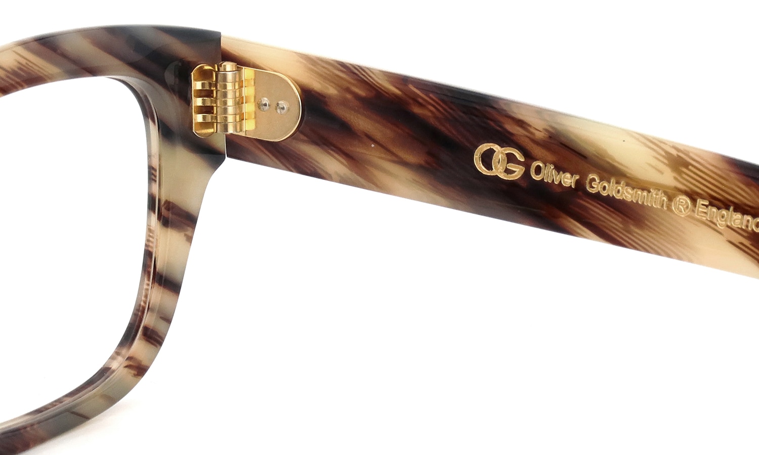 Oliver Goldsmith メガネ CONSUL-s col.Vintage-Horn 右側ヒンジ裏と右テンプル