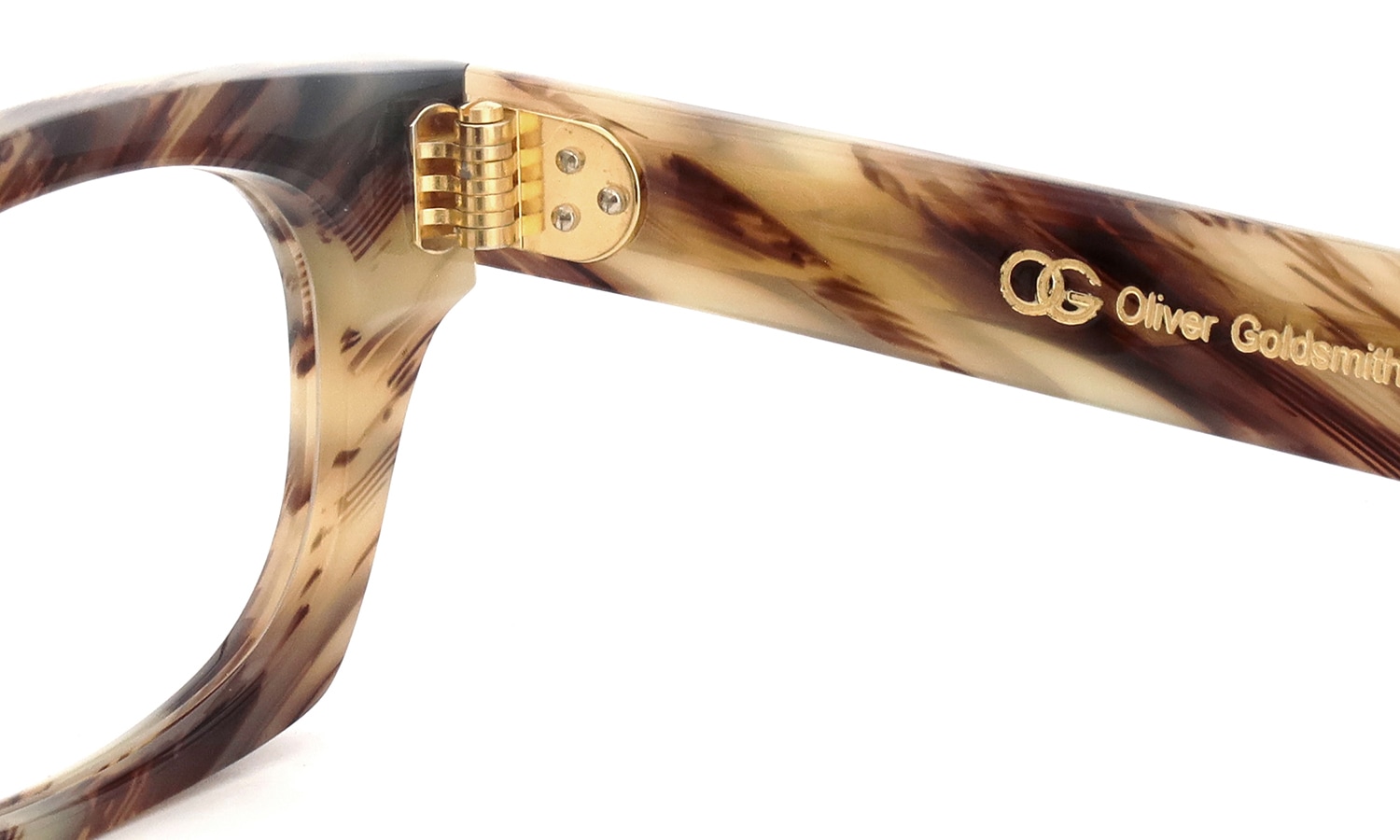 Oliver Goldsmith メガネ VICE CONSUL-s col.Vintage Horn 右側ヒンジ裏と右テンプル
