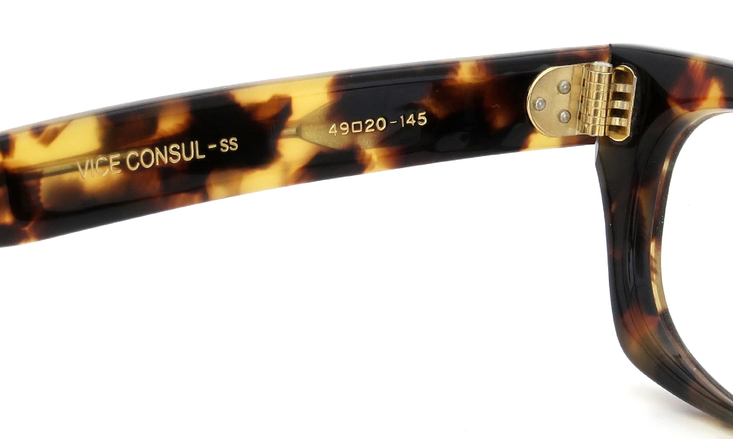 Oliver Goldsmith メガネ VICE CONSUL-ss col.Leopard 左側ヒンジ裏面と左テンプル